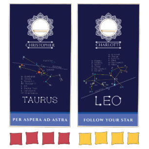 Zodiac Constellations Taurus And Leo Cornhole Set
