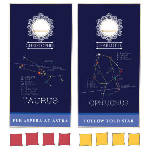 Zodiac Constellations Taurus And Ophiuchus Cornhole Set