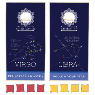 Zodiac Constellations Virgo And Libra Cornhole Set