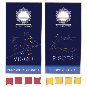 Zodiac Constellations Virgo And Pisces Cornhole Set