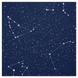 Zodiac Constellations with a Dark Blue Starry Sky Fabric