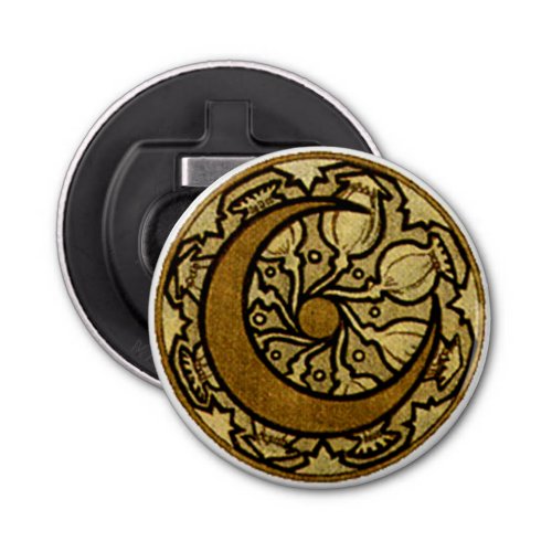 Zodiac Crescent Moon Mucha  Bottle Opener