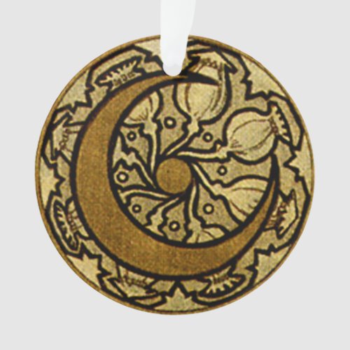 Zodiac Crescent Moon Mucha  Ornament