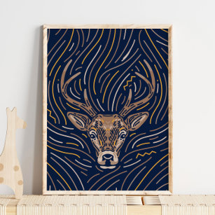 Zodiac Deer Animal Print   Deer Print