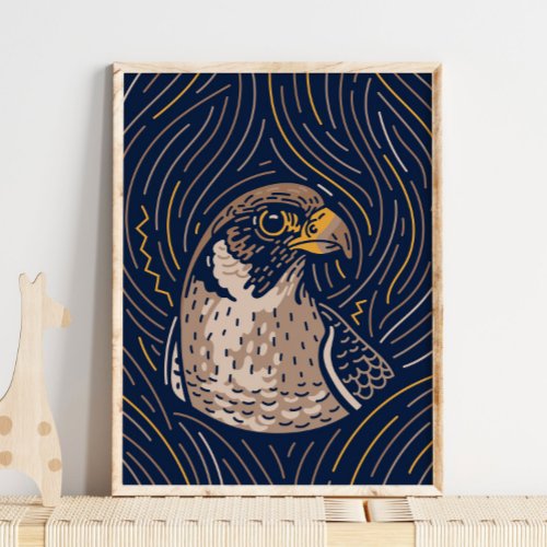 Zodiac Falcon Animal Print  Falcon Print 