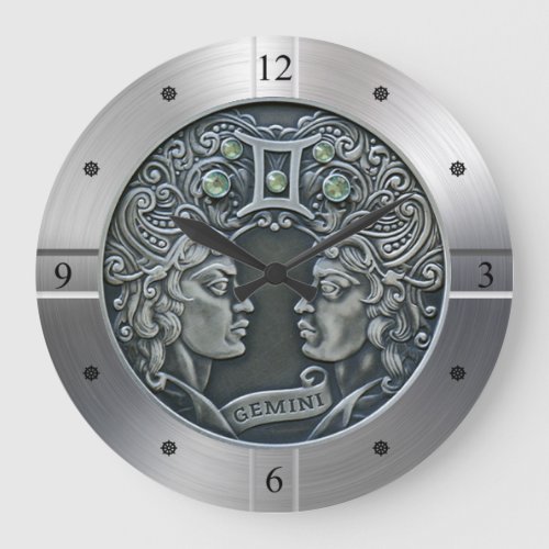 Zodiac  Gemini  Celestial  Western Astrology   Large Clock