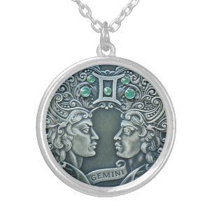 Zodiac ~ Gemini ~ Celestial ~ Western Astrology ~ Silver Plated Necklace