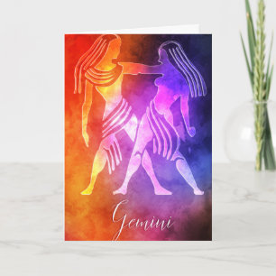 Zodiac : Gemini Colorful Candy Colors Card