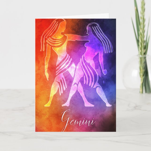 Zodiac : Gemini Colorful Candy Colors Card (Front)