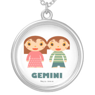Zodiac Gemini for Girls Silver Plated Necklace