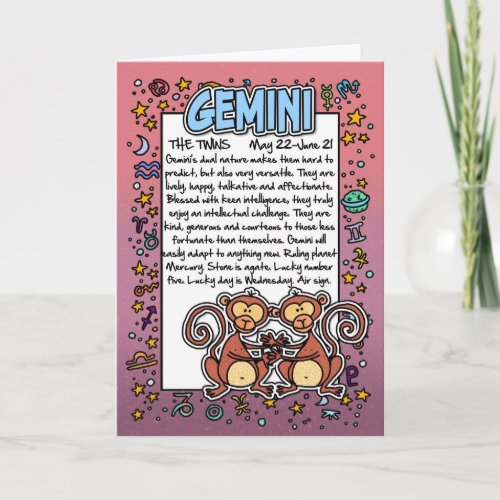 Zodiac _ Gemini Fun Facts Card