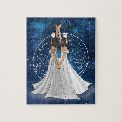 Zodiac Gemini Goddess With Planet Mercury  Jigsaw Puzzle