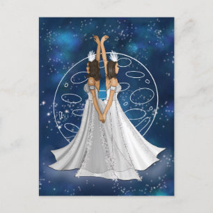 Zodiac Gemini Goddess With Planet Mercury Postcard