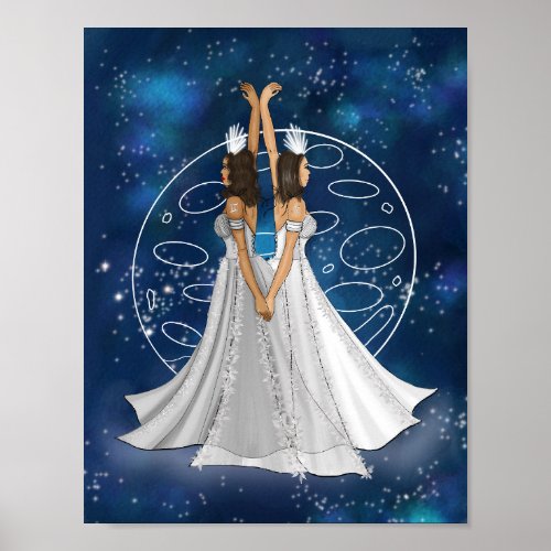 Zodiac Gemini Goddess With Planet Mercury  Poster