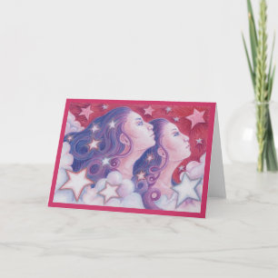Zodiac Gemini greetings card