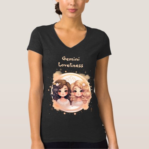 Zodiac Gemini Loveliness Womens T_shirt