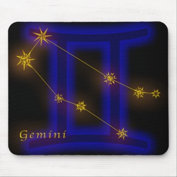Zodiac - Gemini Mouse Pad by screenexa at Zazzle