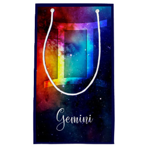 Zodiac : Gemini Rainbow Space Small Gift Bag