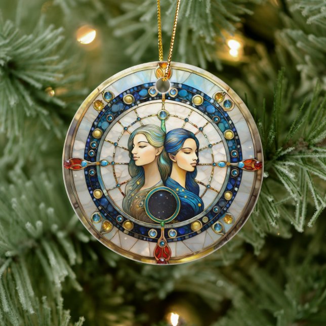 Zodiac - Gemini The Twins Ceramic Ornament (Tree)