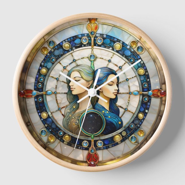 Zodiac - Gemini The Twins Clock (Front)