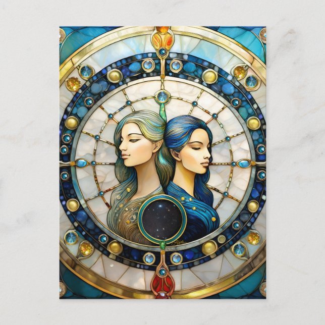 Zodiac - Gemini The Twins Postcard (Front)