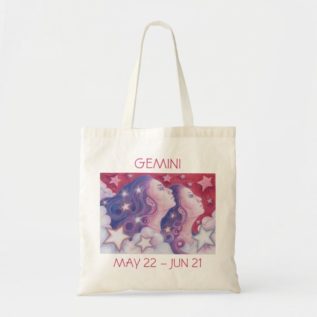 Zodiac Gemini tote bag text (Front)