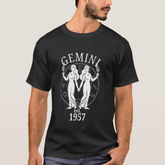Zodiac Gemini Twins Born in 1957 T-Shirt