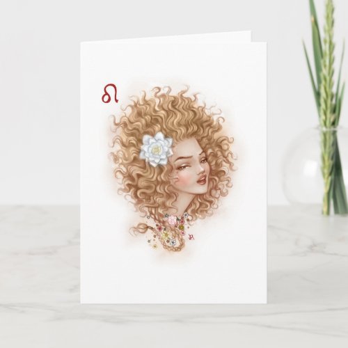 Zodiac Girl Greeting Card Leo Card