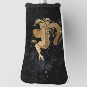Zodiac Goddess Cosmic Gold Aquarius Astrology Golf Head Cover