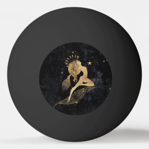 Zodiac Goddess  Cosmic Gold Aries Astrology Ping Pong Ball