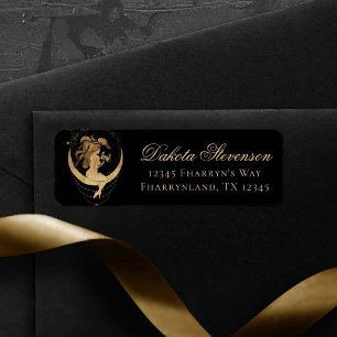 Zodiac Goddess   Cosmic Gold Cancer Astrology Label