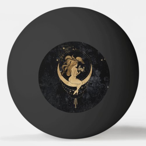Zodiac Goddess  Cosmic Gold Cancer Astrology Ping Pong Ball