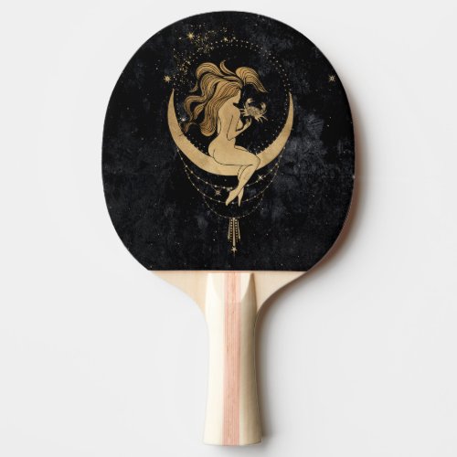 Zodiac Goddess  Cosmic Gold Cancer Astrology Ping Pong Paddle