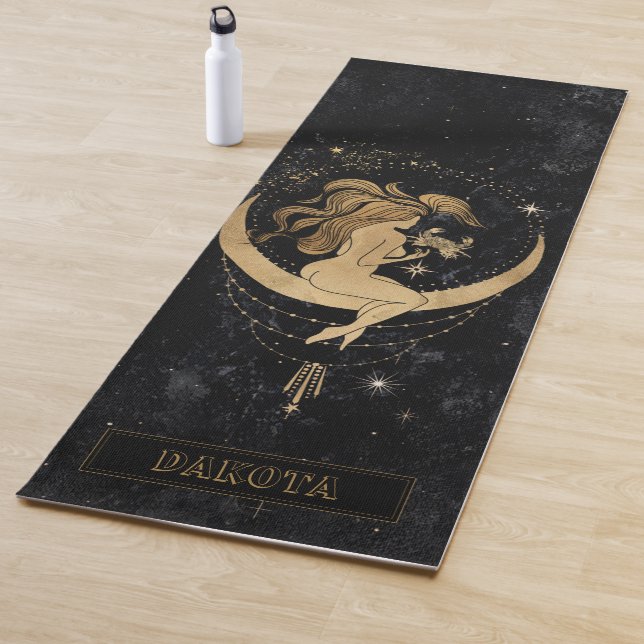 Zodiac Goddess | Cosmic Gold Cancer Astrology Yoga Mat (In Situ)