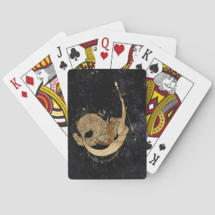 Zodiac Goddess Cosmic Gold Capricorn Astrology Poker Cards