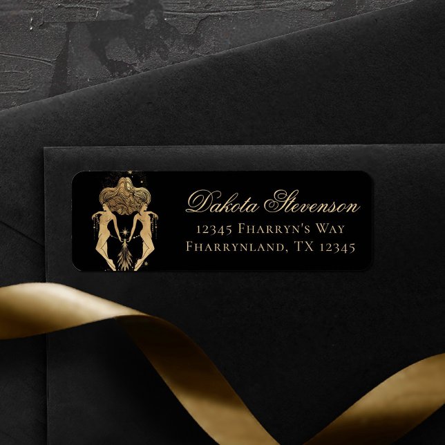 Zodiac Goddess | Cosmic Gold Gemini Astrology Label (Creator Uploaded)