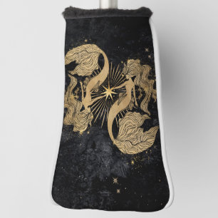 Zodiac Goddess   Cosmic Gold Pisces Astrology Golf Head Cover