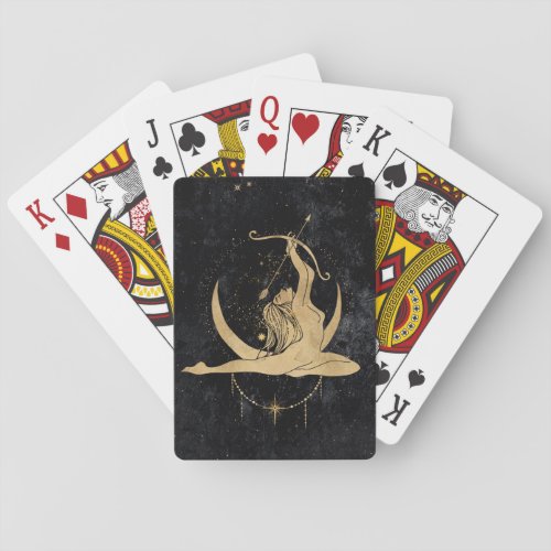 Zodiac Goddess  Cosmic Gold Sagittarius Astrology Playing Cards