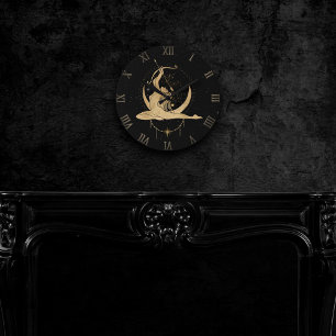 Zodiac Goddess   Cosmic Gold Sagittarius Astrology Round Clock