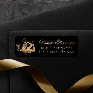 Zodiac Goddess Cosmic Gold Scorpio Astrology Label