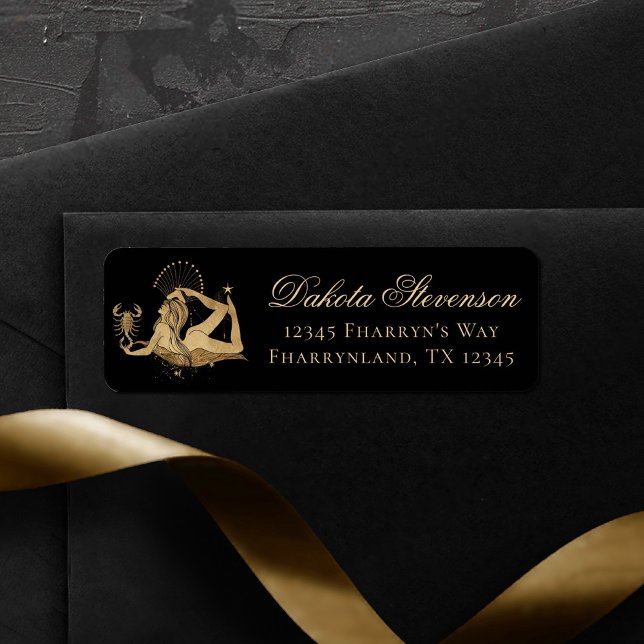 Zodiac Goddess | Cosmic Gold Scorpio Astrology Label (Creator Uploaded)