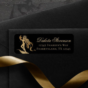 Zodiac Goddess Cosmic Gold Virgo Astrology Label