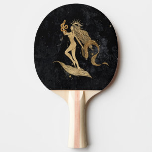 Zodiac Goddess Cosmic Gold Virgo Astrology Ping Pong Paddle