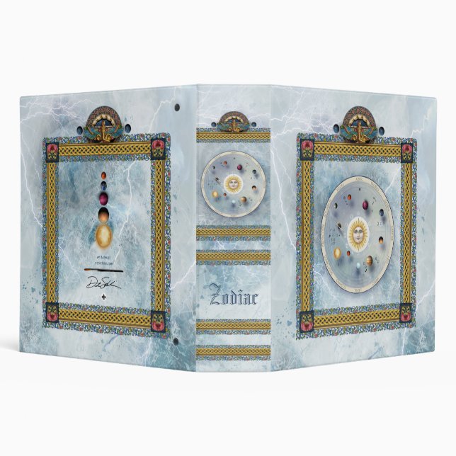 Zodiac Grimoire & Astrology Scrapbook 3 Ring Binder (Background)