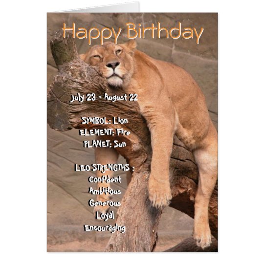 Zodiac Happy Birthday Card - Leo | Zazzle.com