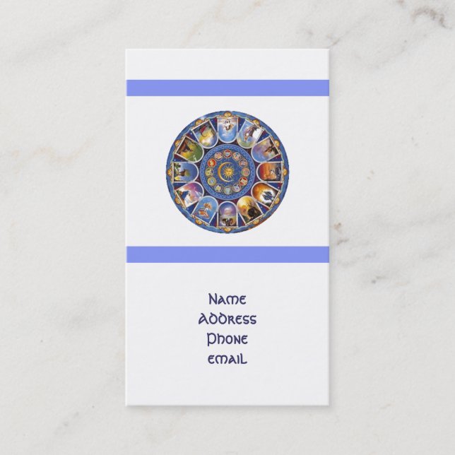 Zodiac Horoscope Astrology Business Card (Front)