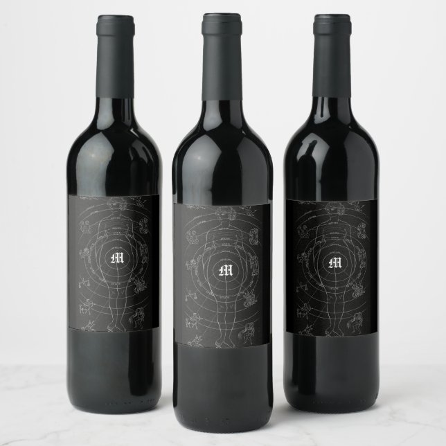 Zodiac, horoscope, astrology Celestial celebration Wine Label (Bottles)