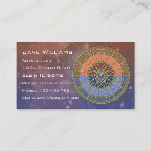 Customizable Zodiac Horoscope Business Cards