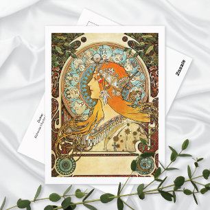 Zodiac Illustration Alphonse Mucha Postcard