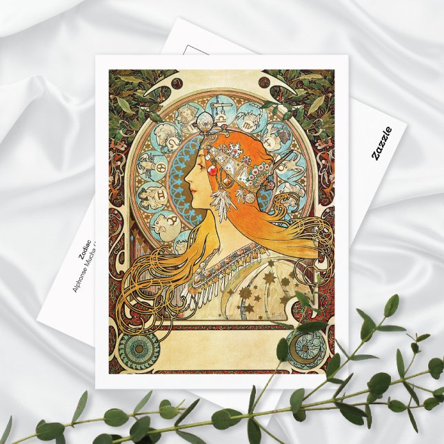 Zodiac Illustration Alphonse Mucha Postcard (Creator Uploaded)
